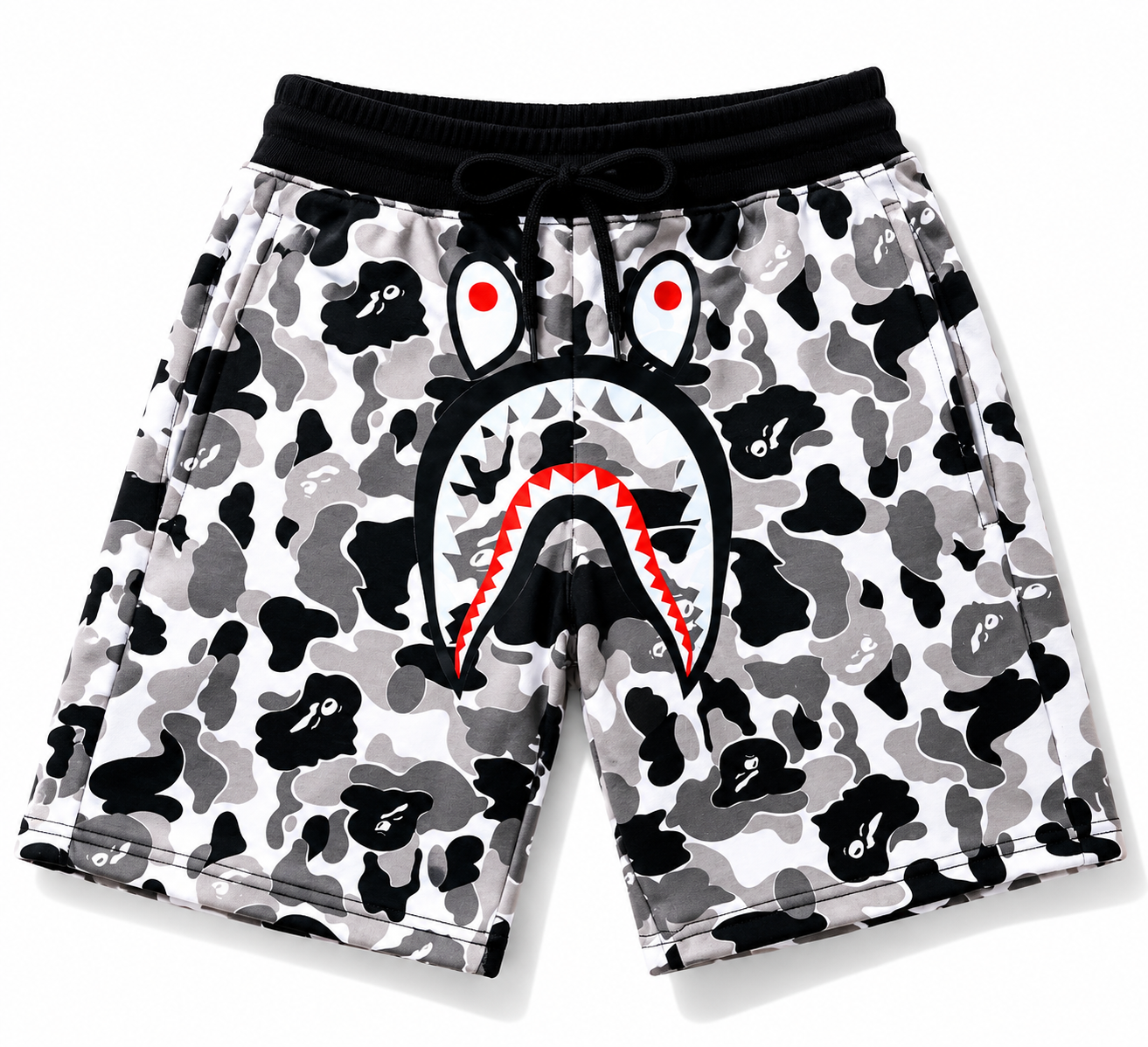 black bape shark short