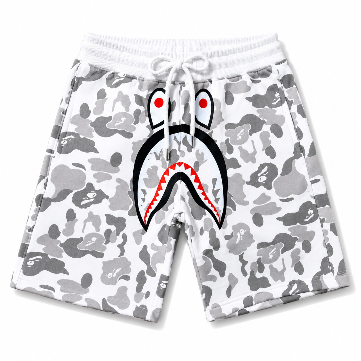 White bape shark short